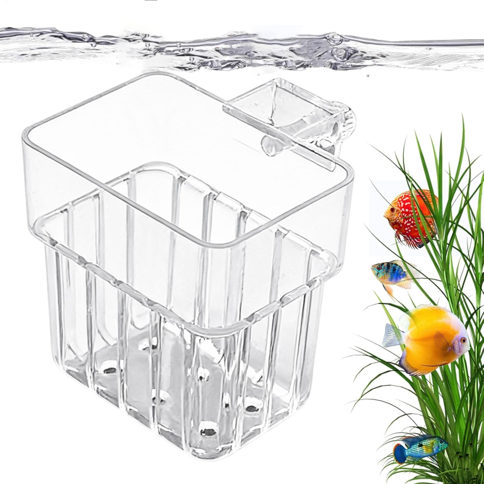 Aquarium Fish Enrichment - Transparent Hangable Aquarium Plant Holder Pot