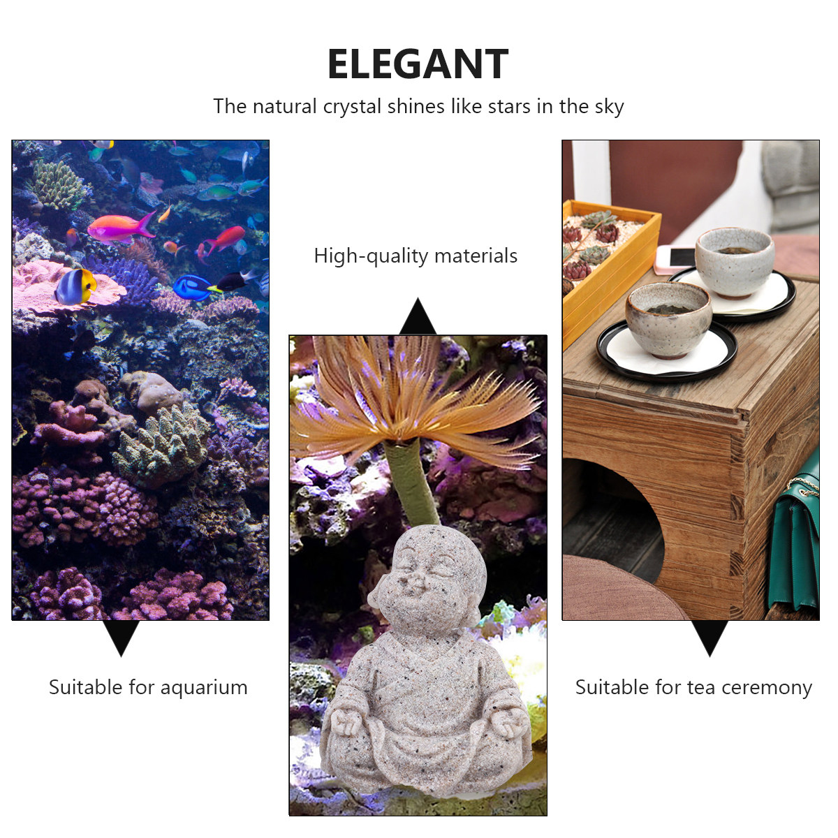 Aquarium Fish Home - 1Pcs Resin Sandstone Maitreya Buddha Statue