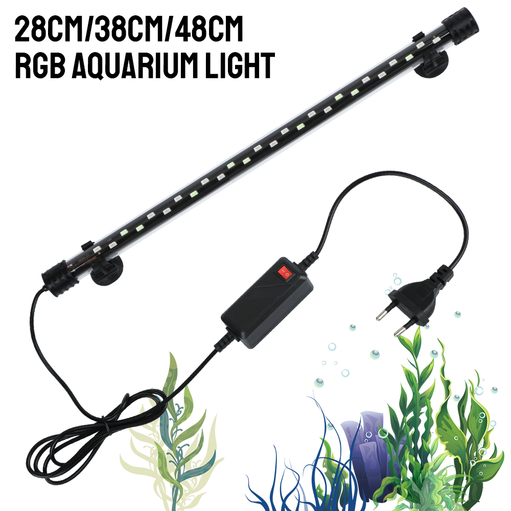 Aquarium Fish Light Lamp - 90~260V Aquarium Submersible Lamp RGB Fish