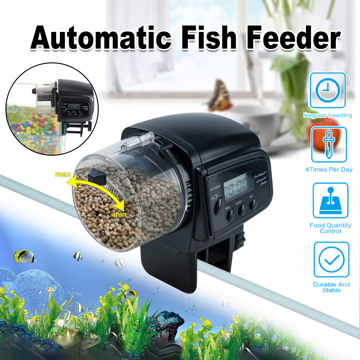 Smart Electric Automatic Fish  - Aquarium Fish Auto Feeder ulasan dan harga