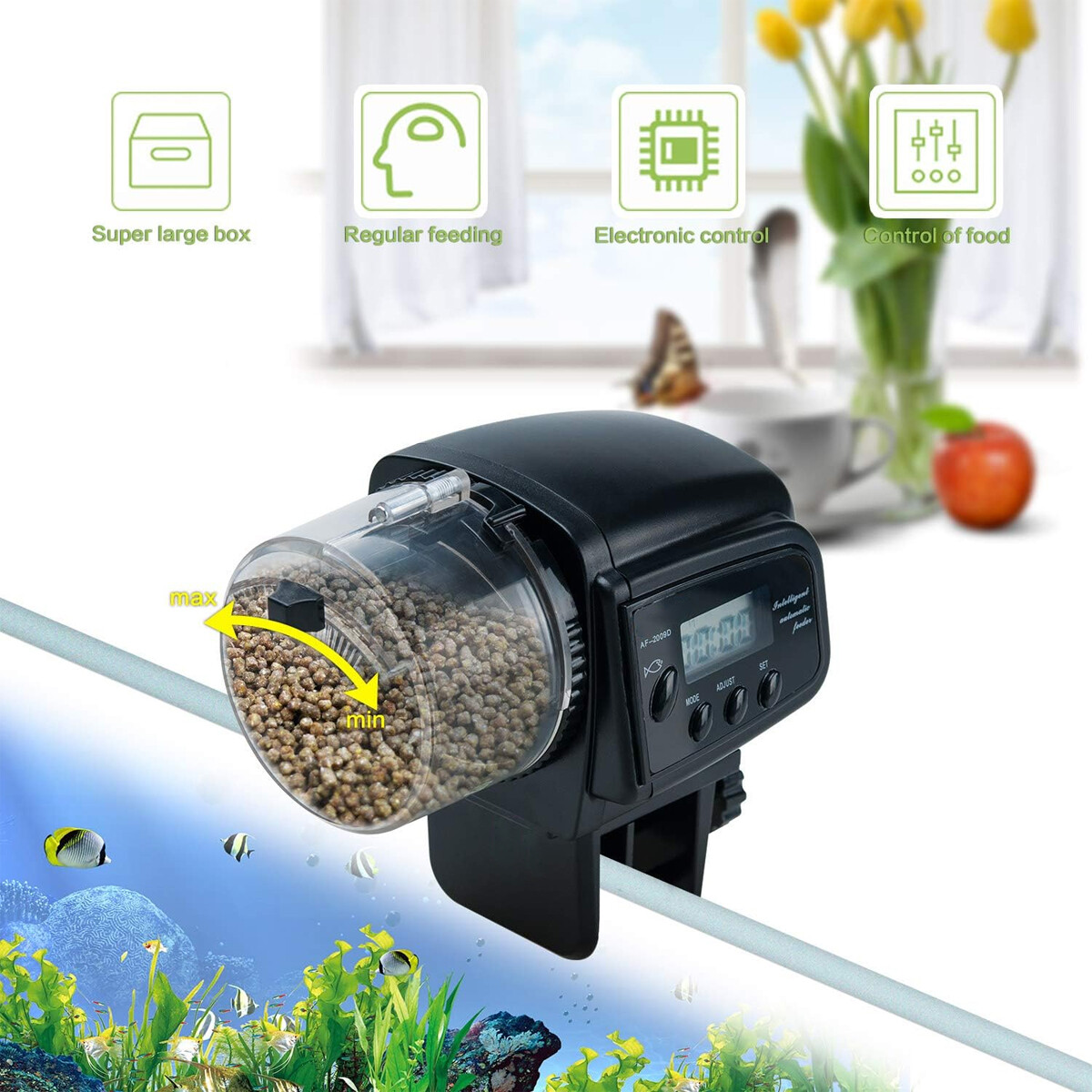 Smart Electric Automatic Fish  - Aquarium Fish Auto Feeder ulasan dan harga