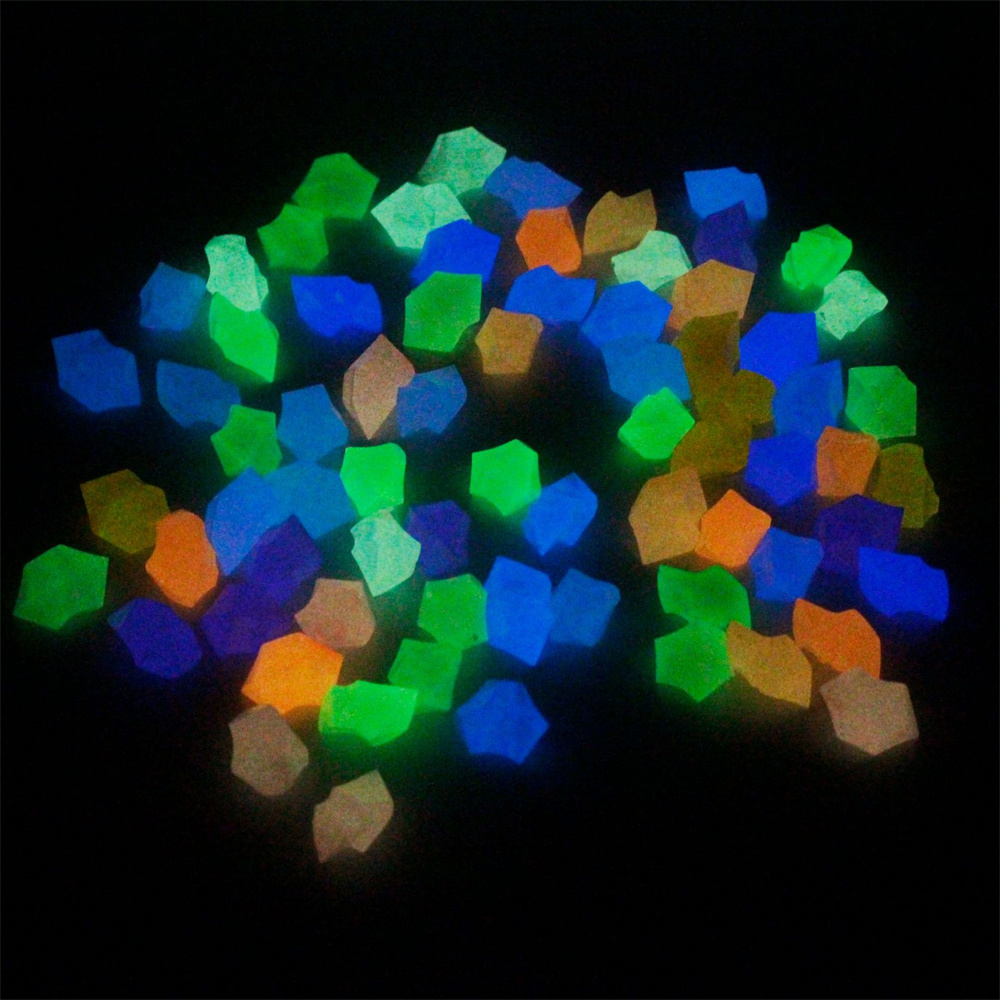 100pcs 14*11mm Dark Pebbles Pe - Aquarium Fish Glow In The Dark ulasan dan harga