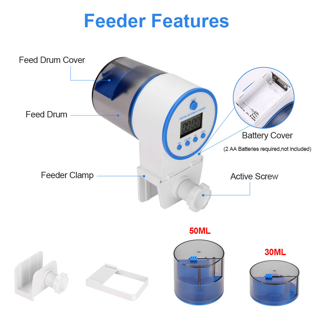 Automatic Fish Tank Feeder Int - Aquarium Fish Auto Feeder ulasan dan harga