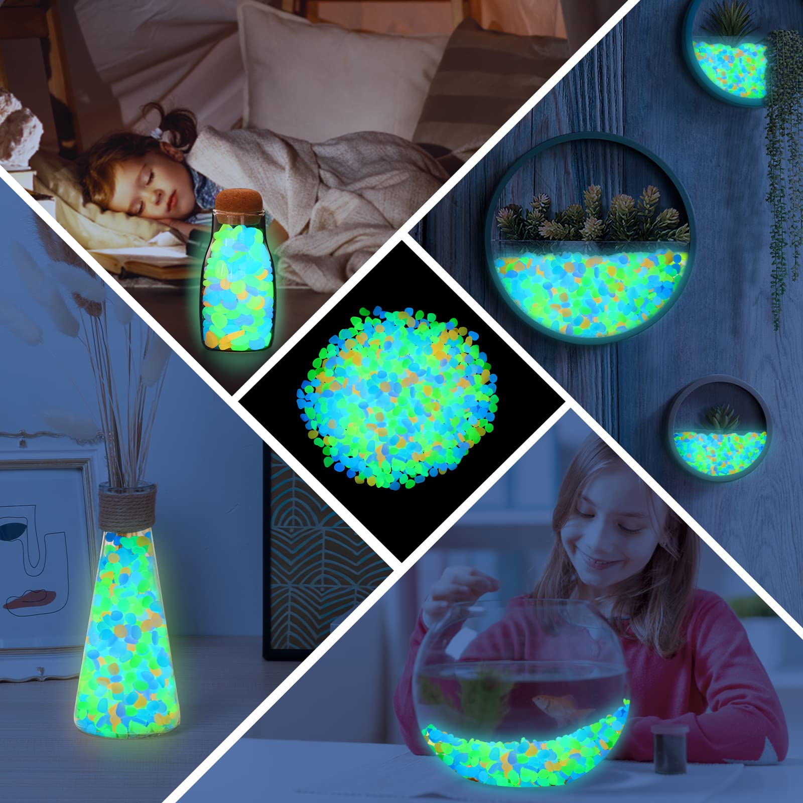 200Pcs Glow in the Dark Garden - Aquarium Fish Glow In The Dark ulasan dan harga