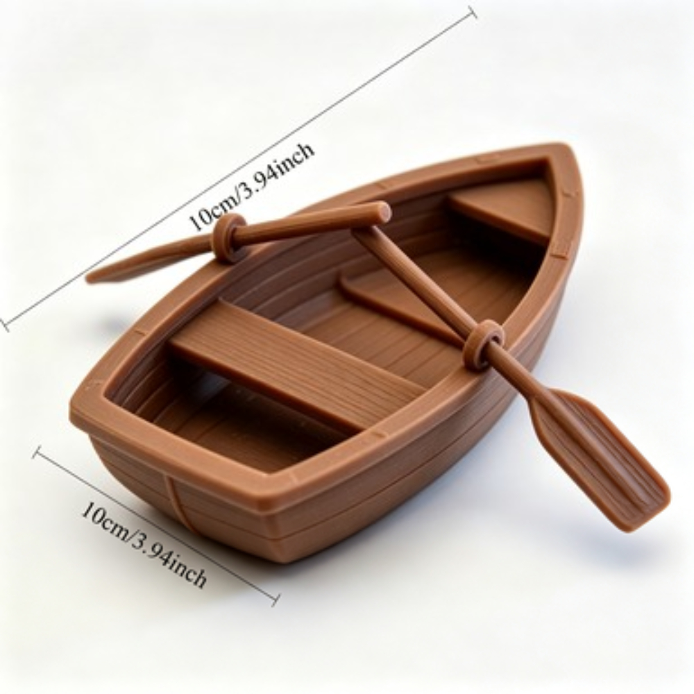 Mini Double Oar Wooden Boat Aq - Aquarium Fish Enrichment ulasan dan harga