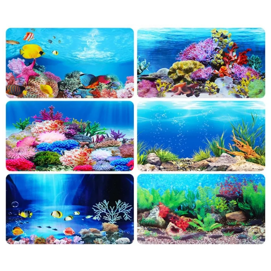 Background Aquarium 3D Sticker - Aquarium Fish Enrichment ulasan dan harga