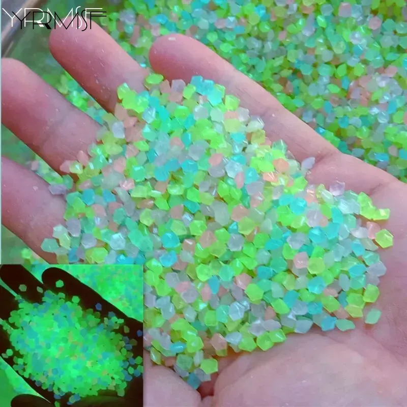 1000pcs 3-5mm Luminous Sand Gl - Aquarium Fish Glow In The Dark ulasan dan harga