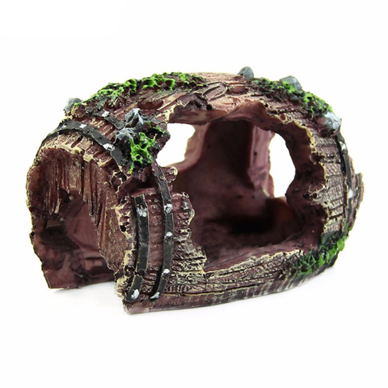 Aquarium Artificial Barrel Cav - Aquarium Fish Enrichment ulasan dan harga